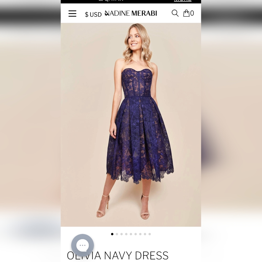 NWT Nadine Merabi Olivia navy blue Dress - large SOLD OUT ONLINE